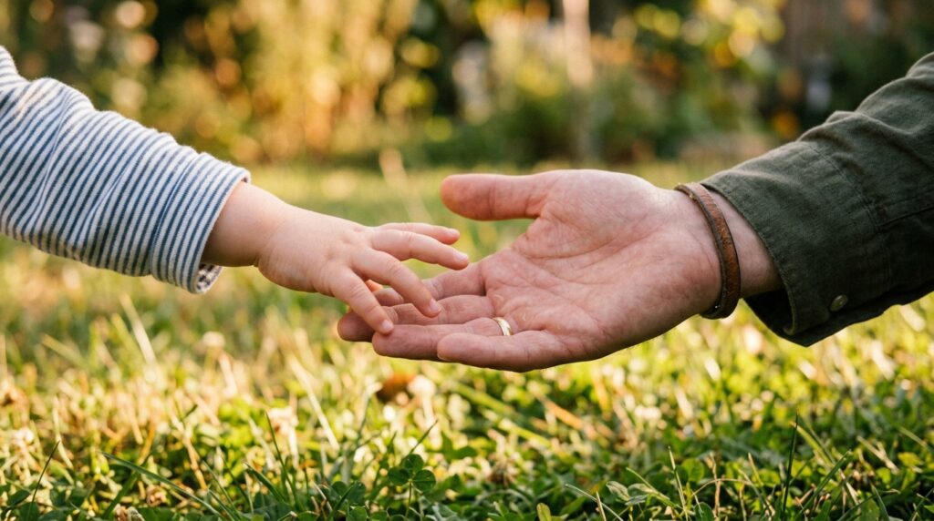 Child_reaching_toward_parent's_palm